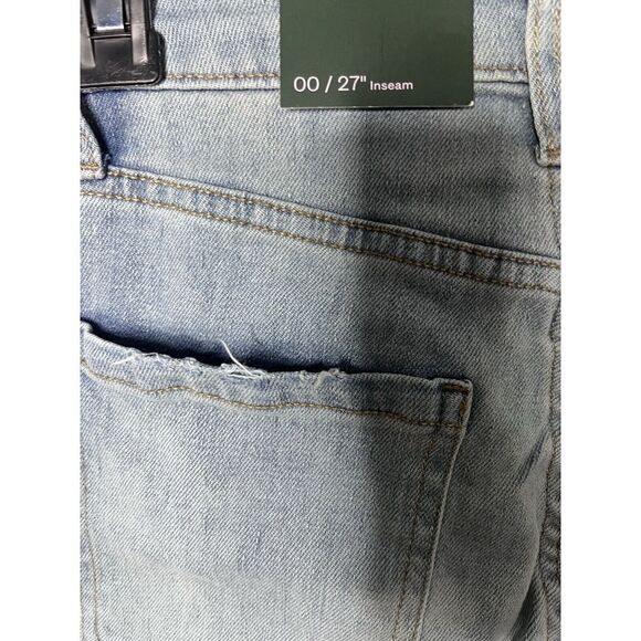 NWT Wild Fable Women's Sz 00 Super High Rise Distressed Straight Jeans Buttonfly - Picture 5 of 9